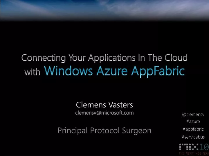 connecting your applications in the cloud with windows azure appfabric
