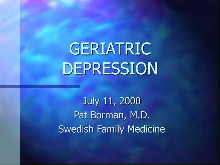 geriatric depression