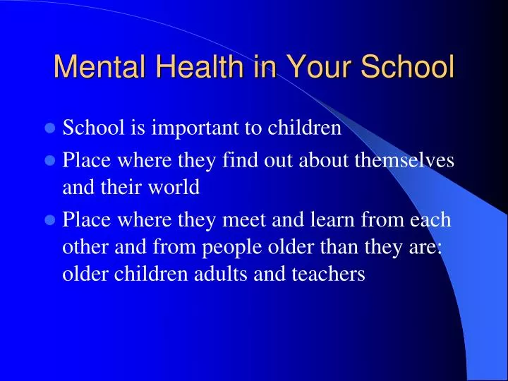 mental health in your school