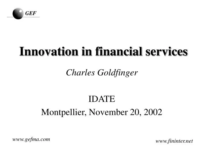 innovation in financial services