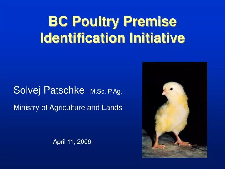 bc poultry premise identification initiative