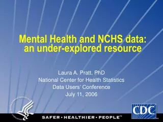 Mental Health and NCHS data: an under-explored resource