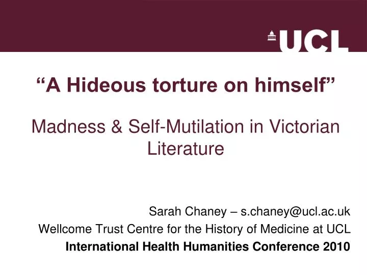 a hideous torture on himself madness self mutilation in victorian literature