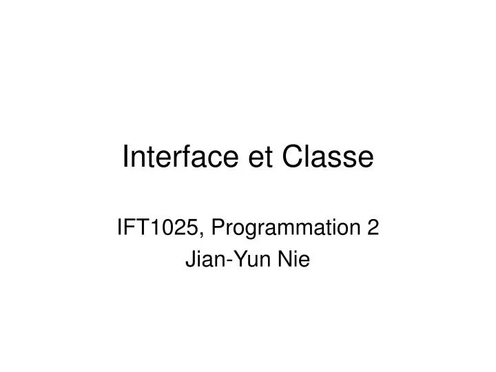 interface et classe