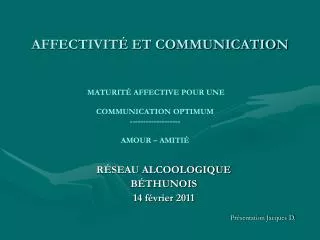 affectivit et communication