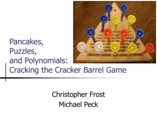 Pancakes, Puzzles, and Polynomials: Cracking the Cracker Barrel Game