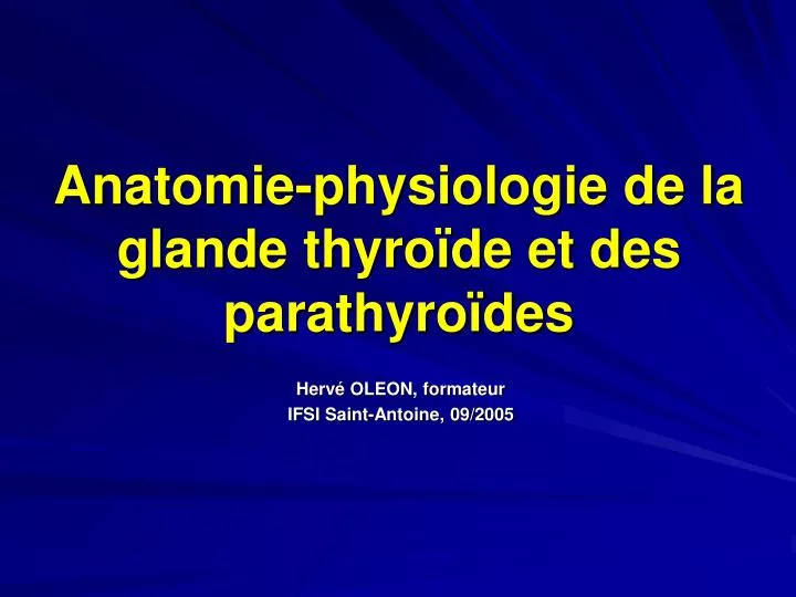 anatomie physiologie de la glande thyro de et des parathyro des