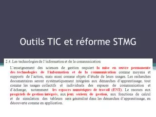 Outils TIC et réforme STMG