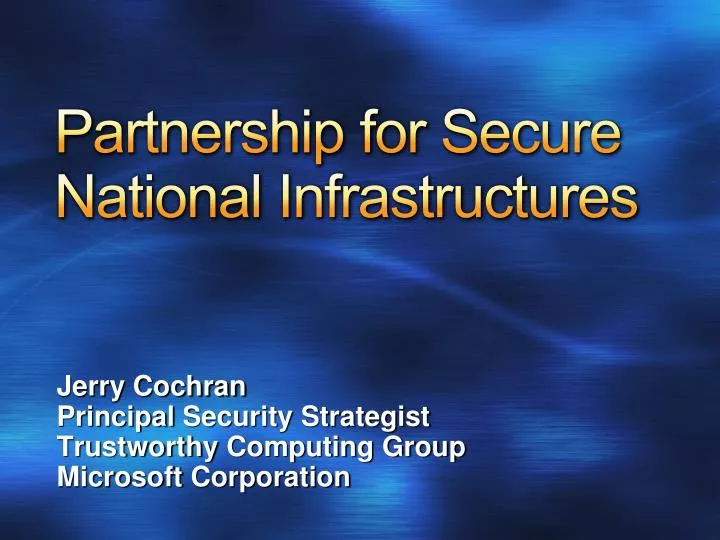 partnership for secure national infrastructures