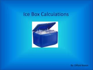 Ice Box Calculations