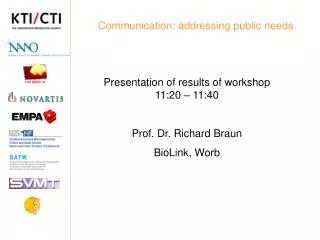 Communication: addressing public needs