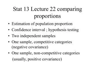 Stat 13 Lecture 22 comparing proportions