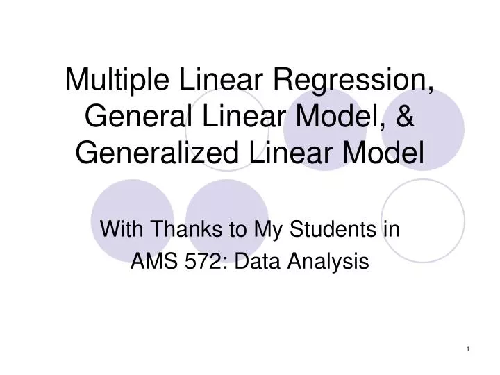 multiple linear regression general linear model generalized linear model