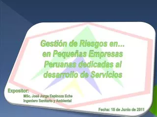 Gestión de Riesgos en… en Pequeñas Empresas Peruanas dedicadas al desarrollo de Servicios