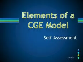 Elements of a CGE Model