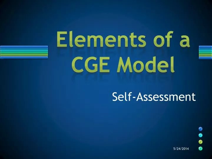 elements of a cge model