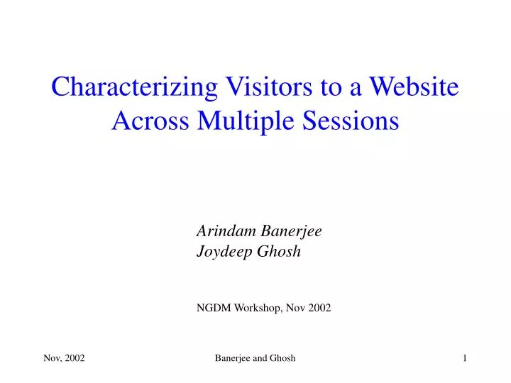 characterizing visitors to a website across multiple sessions