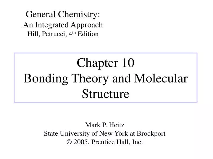 chapter 10 bonding theory and molecular structure