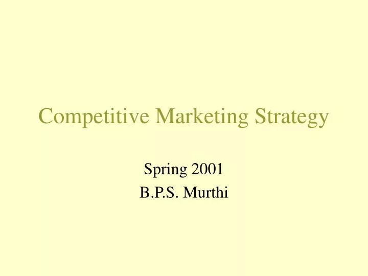 competitive marketing strategy