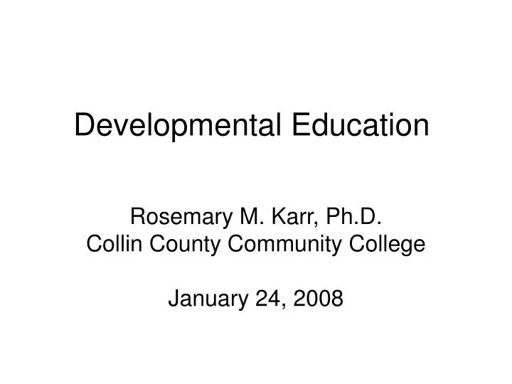 developmental education