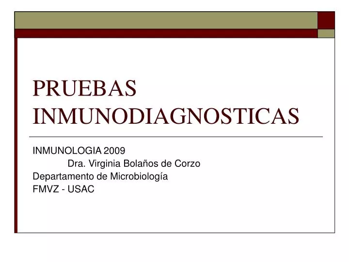 pruebas inmunodiagnosticas