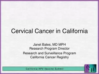 Cervical Cancer in California