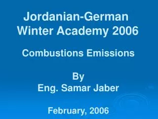 Jordanian-German Winter Academy 2006