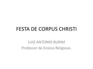 FESTA DE CORPUS CHRISTI