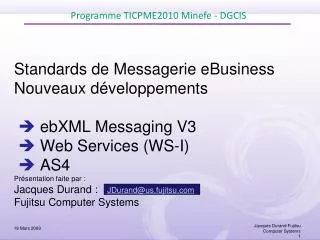 Programme TICPME2010 Minefe - DGCIS