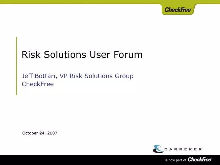 risk solutions user forum