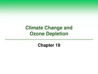 Climate Change and Ozone Depletion