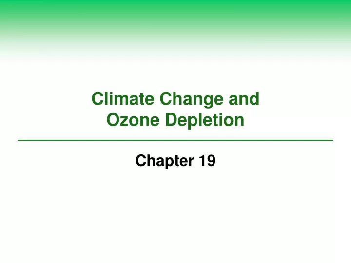 climate change and ozone depletion