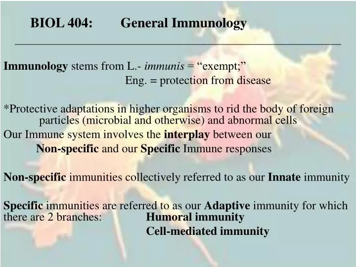 biol 404 general immunology