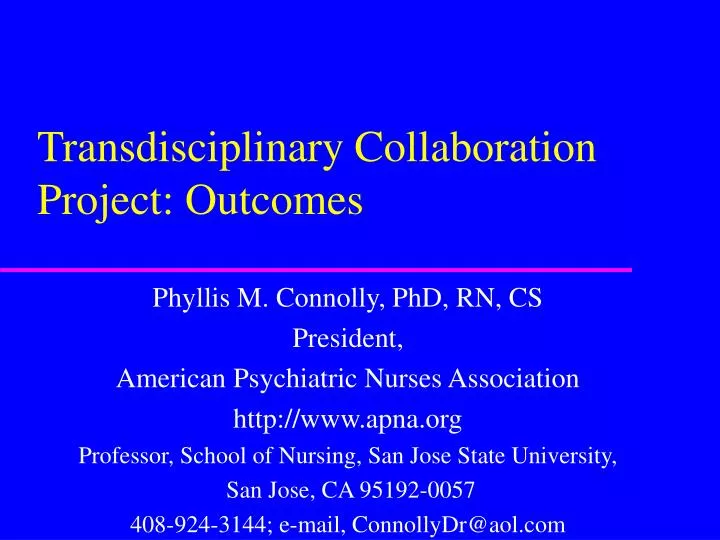 transdisciplinary collaboration project outcomes