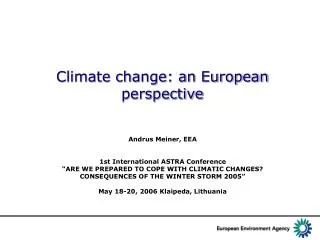 Climate change: an European perspective