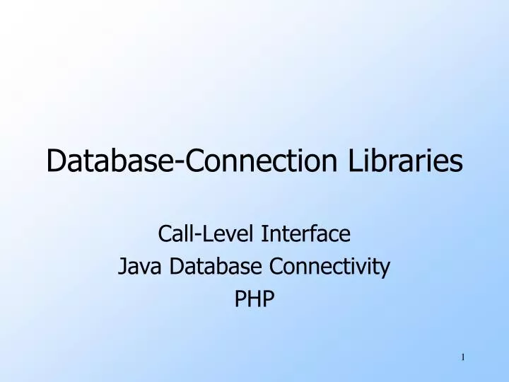 database connection libraries