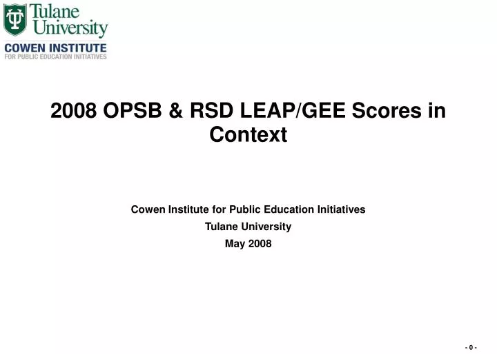 2008 opsb rsd leap gee scores in context