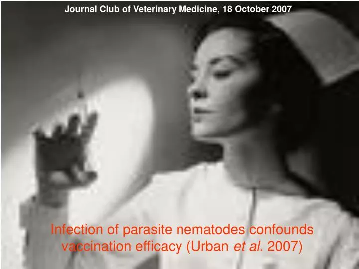 infection of parasite nematodes confounds vaccination efficacy urban et al 2007