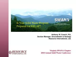 Virginia SWANA Chapter 2010 Annual Solid Waste Conference