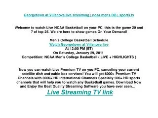 Georgetown at Villanova live streaming | ncaa mens BB | spor