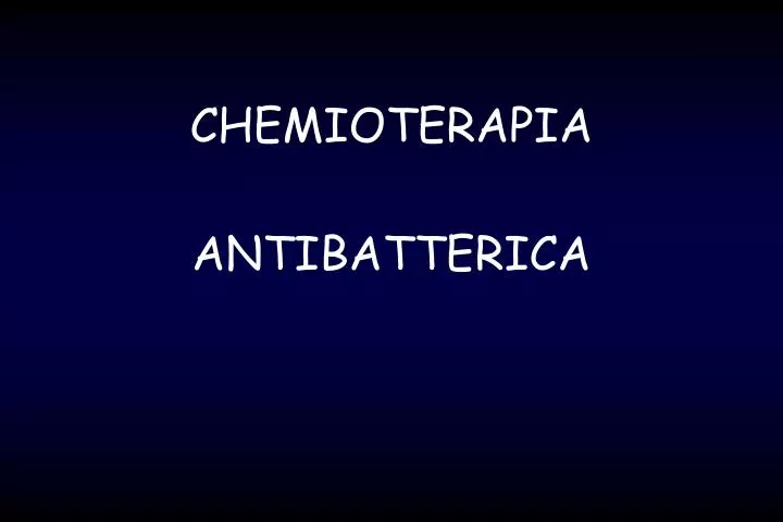 chemioterapia antibatterica