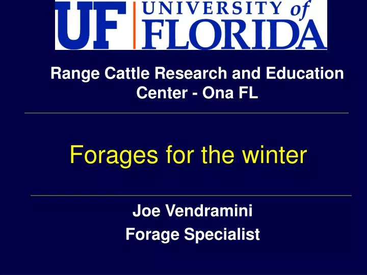 joe vendramini forage specialist