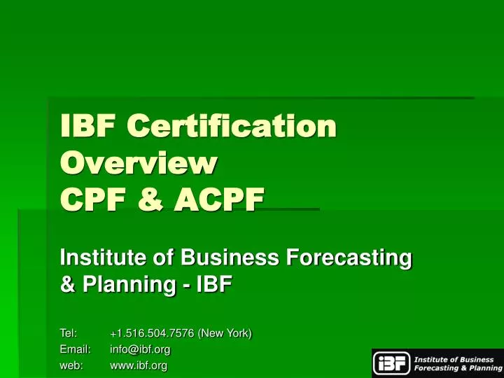 ibf certification overview cpf acpf