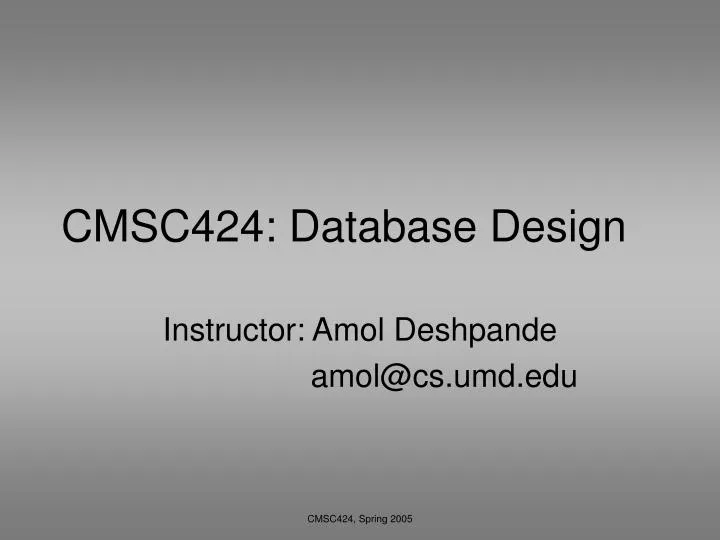 cmsc424 database design