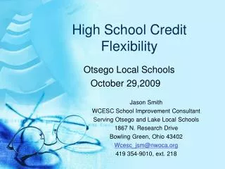 High School Credit Flexibility