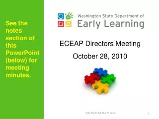ECEAP Directors Meeting October 28, 2010 YY