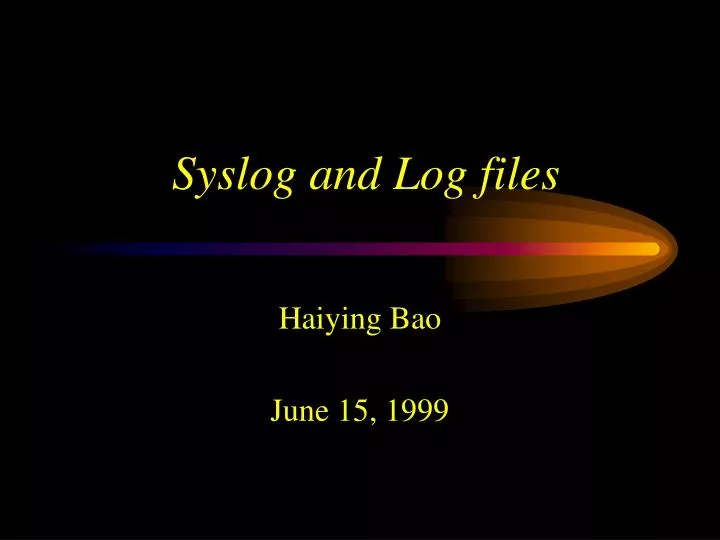 syslog and log files