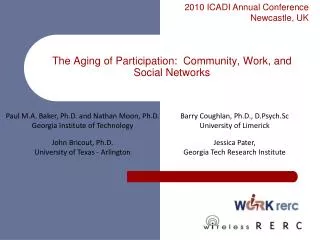 The Aging of Participation: Community, Work, and Social Networks