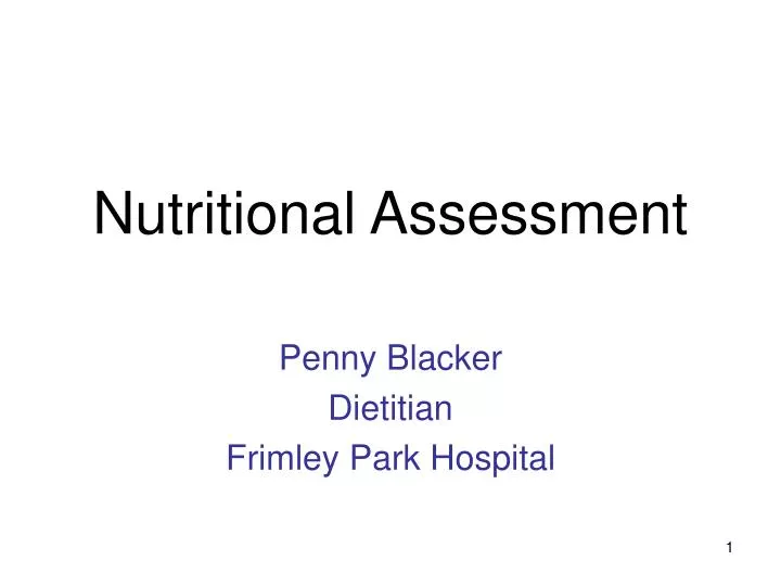 nutritional assessment