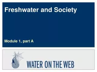 Freshwater and Society
